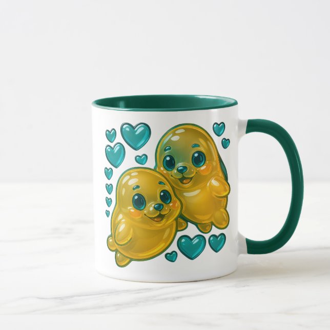 Two stylized seals mug (Right)