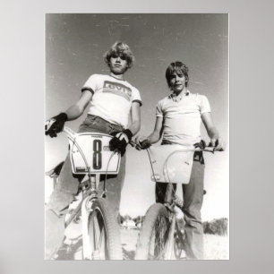 Two subject vintage BMX print (Can Enlarge.)
