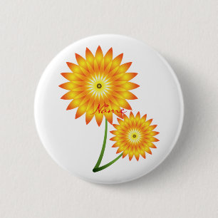 Two Sunflower Plant Thunder_Cove 6 Cm Round Badge