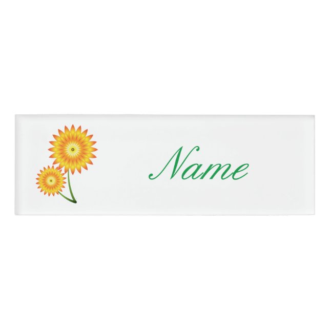 Two Sunflower Plant Thunder_Cove Name Tag (Front)