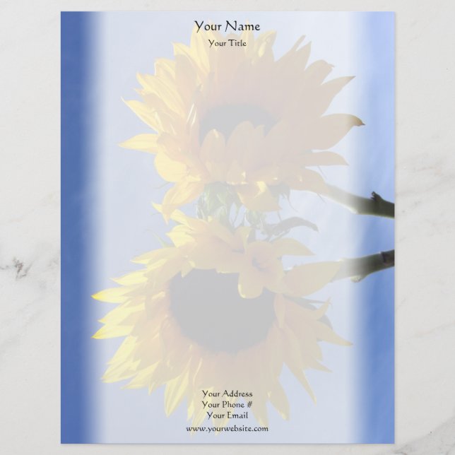 Two Sunflowers Letterhead Design (Front)