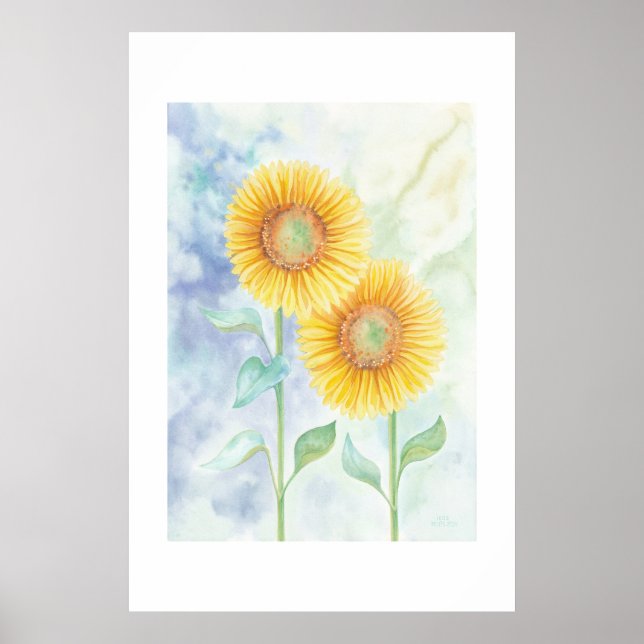 Two Sunflowers Poster (Front)