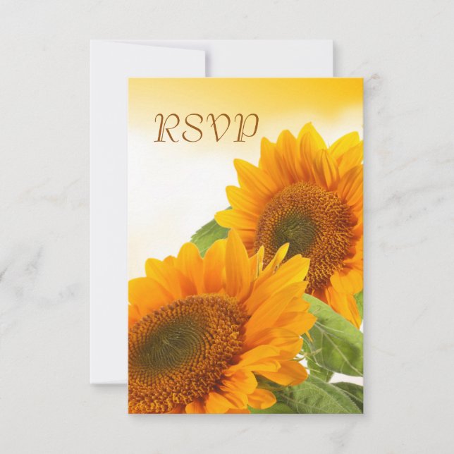 Two sunflowers RSVP Invitation (Front)