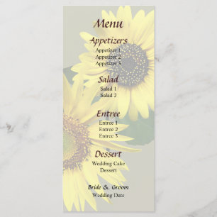 Two Sunflowers The Same Yet Different Wedding Menu