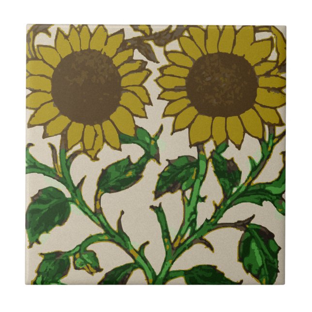 Two Sunflowers Tile (Front)