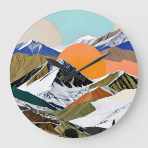 Two Suns Rising Large Clock