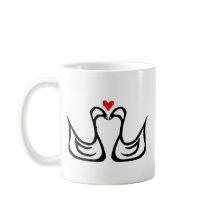 Two Swans and a Heart Mug