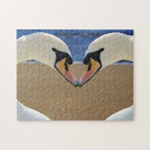 TWO SWANS IN LOVE JIGSAW PUZZLE