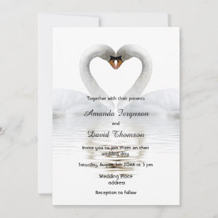 Wedding invitations with clearance swans