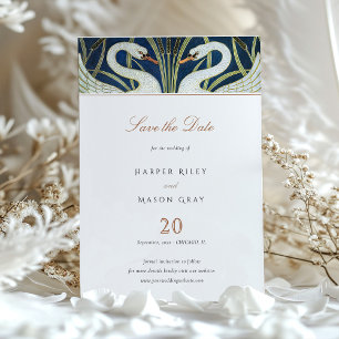 Two Swans Save the Date Wedding Invitation