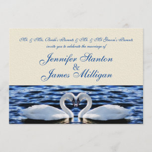 Two swans wedding invitation