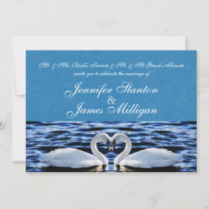Two swans wedding invitation
