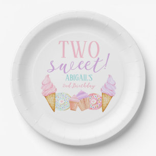 TWO Sweet 2nd Birthday Paper Plate