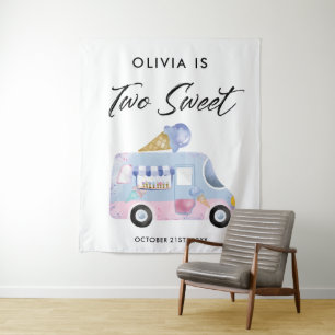 Two Sweet 2nd Birthday Party Photo Backdrop Tapestry