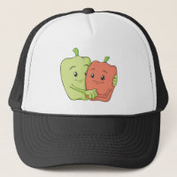 Two Sweet Bell Pepper Lovers Hugging