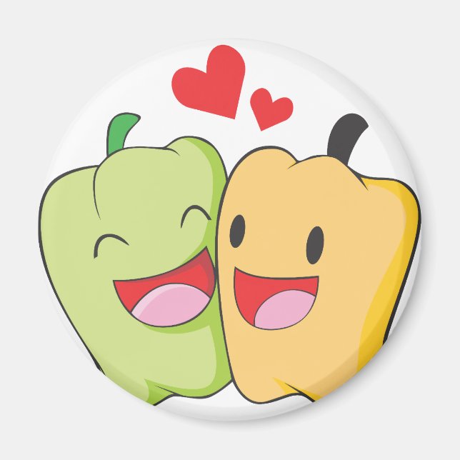 Two Sweet Bell Pepper Lovers Magnet (Front)