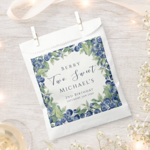 Two Sweet Berry Blueberry 2nd Birthday Boy Party Favour Bags