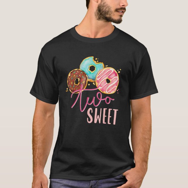 Two Sweet Birthday Girl Donut Birthday Party Theme T-Shirt (Front)