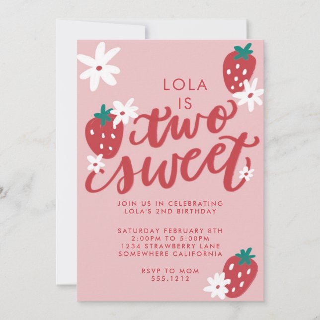 TWO SWEET BIRTHDAY INVITE (Front)