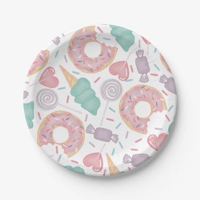 Two Sweet Birthday Party Paper Plate (Front)