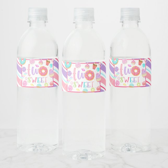 Two Sweet Birthday Water Bottle Label (Bottles)
