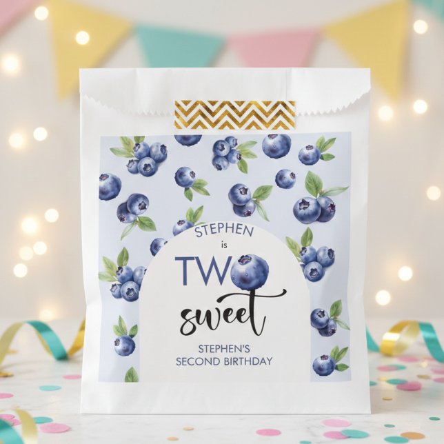 Two sweet blueberries kids birthday favour bags (Creator Uploaded)