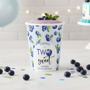 Two sweet blueberries kids birthday paper cups