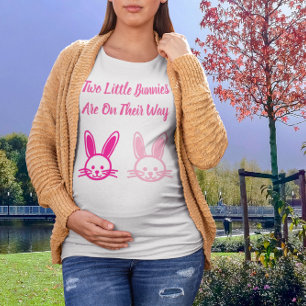 Two Sweet Bunnies Twin Girls T-Shirt