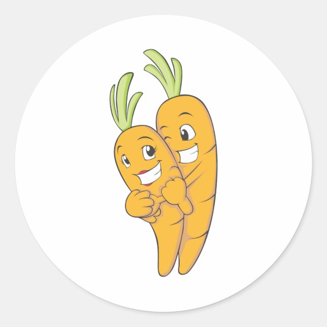 Two Sweet Carrot Lovers Classic Round Sticker (Front)