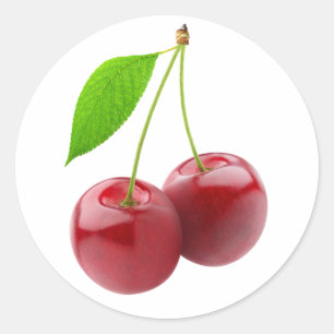 Two sweet cherries classic round sticker