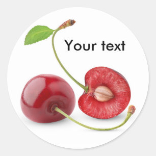 Two sweet cherries classic round sticker