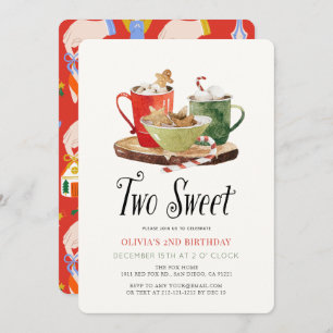 Two Sweet Christmas Cookies Cocoa Mug 2nd Birthday Invitation