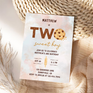 Two Sweet Cookie 2nd Birthday Party Invitation