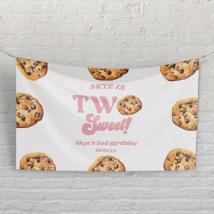 Two Sweet Cookies and Milk 2nd Birthday Party Banner