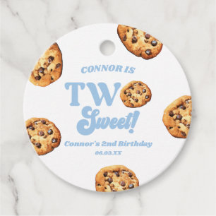 Two Sweet Cookies and Milk 2nd Birthday Party Favour Tags