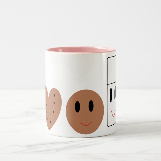 Two Sweet Cookies and Milk Two-Tone Coffee Mug (Center)