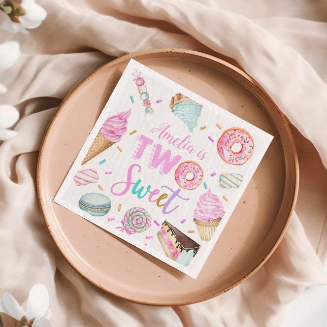 Two Sweet Dessert 2nd Birthday Paper Napkin (Creator Uploaded)