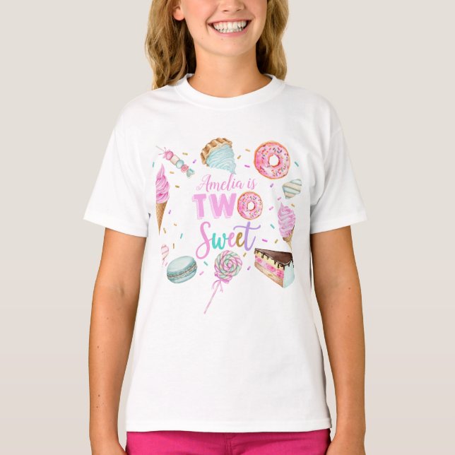 Two Sweet Dessert Girl Birthday T-Shirt (Front)