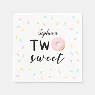 Two Sweet Donut 2nd Birthday Party Napkin