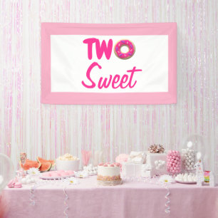 Two Sweet Doughnut 2nd Birthday Banner