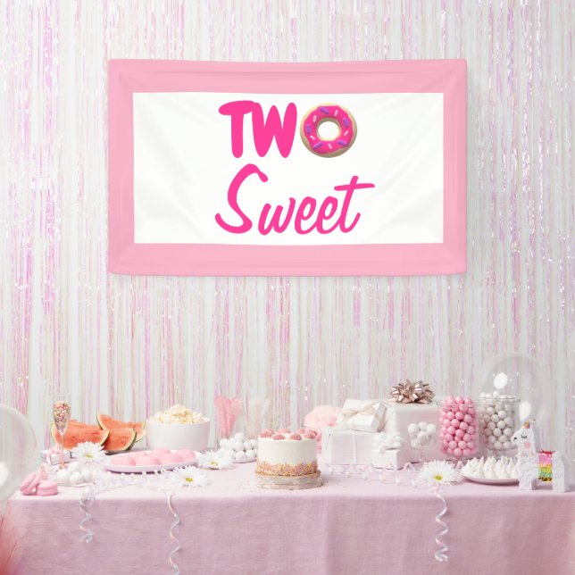 Two Sweet Doughnut 2nd Birthday Banner (Party)