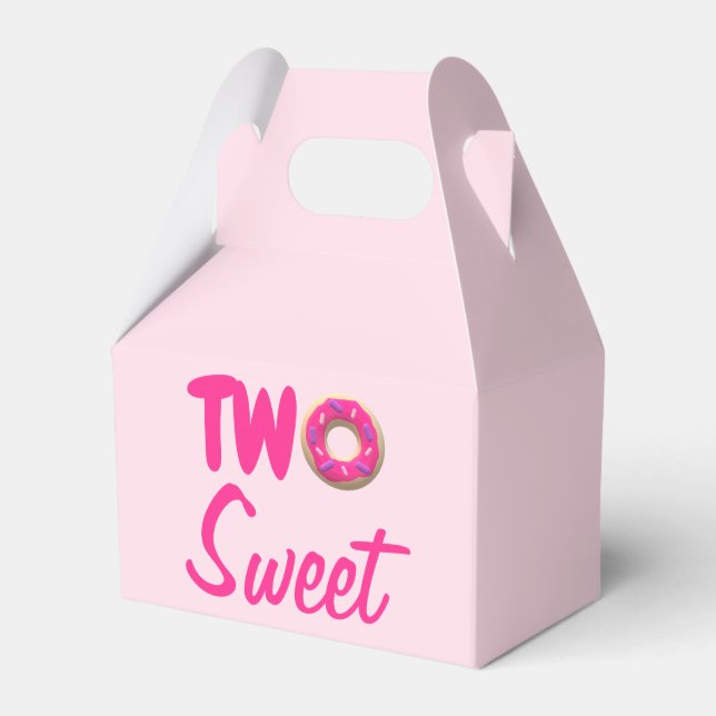 Two Sweet Doughnut 2nd Birthday Favour Box (Front Side)