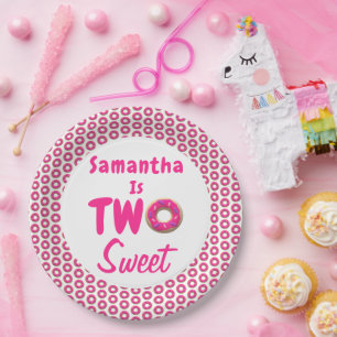Two Sweet Doughnut 2nd Birthday Paper Plate