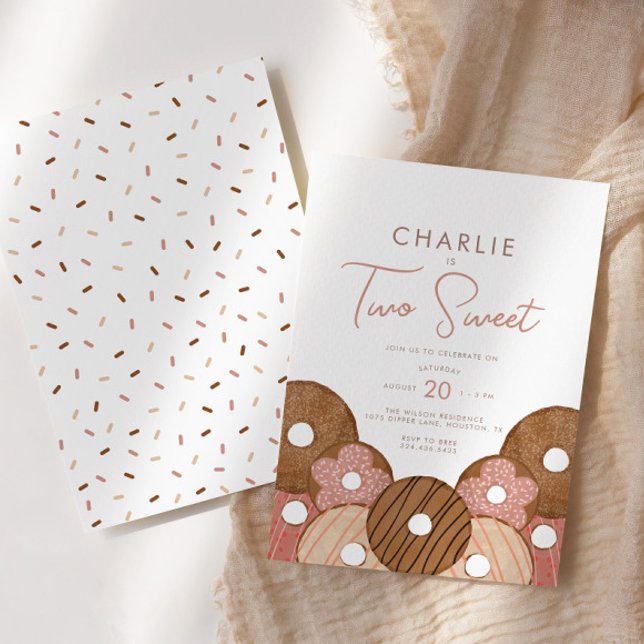 Two Sweet Doughnut 2nd - Girl's Birthday Invitation (Creator Uploaded)