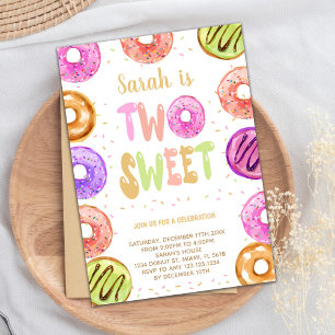 Two Sweet Doughnut Birthday Invitations