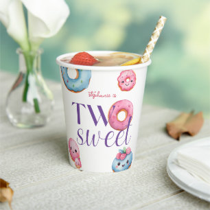 Two Sweet Doughnut Birthday Party Paper Cups