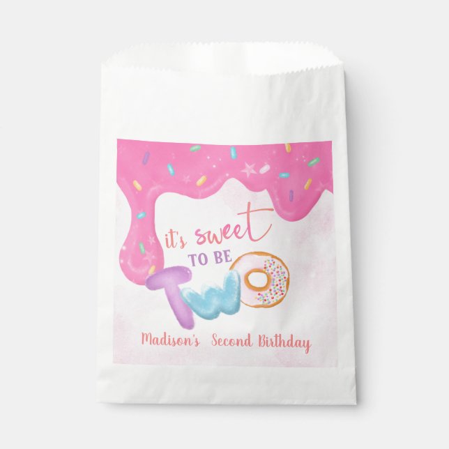 Two Sweet Doughnut Birthday Plate Napkins Favour Bags (Front)