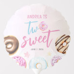 Two Sweet Doughnut Girl 2nd Birthday Balloon<br><div class="desc">A cute and girly 2nd birthday balloon designed with watercolor doughnuts.</div>