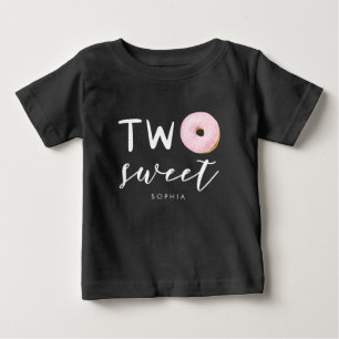 Two Sweet Doughnut Theme 2nd Birthday Party Baby T-Shirt