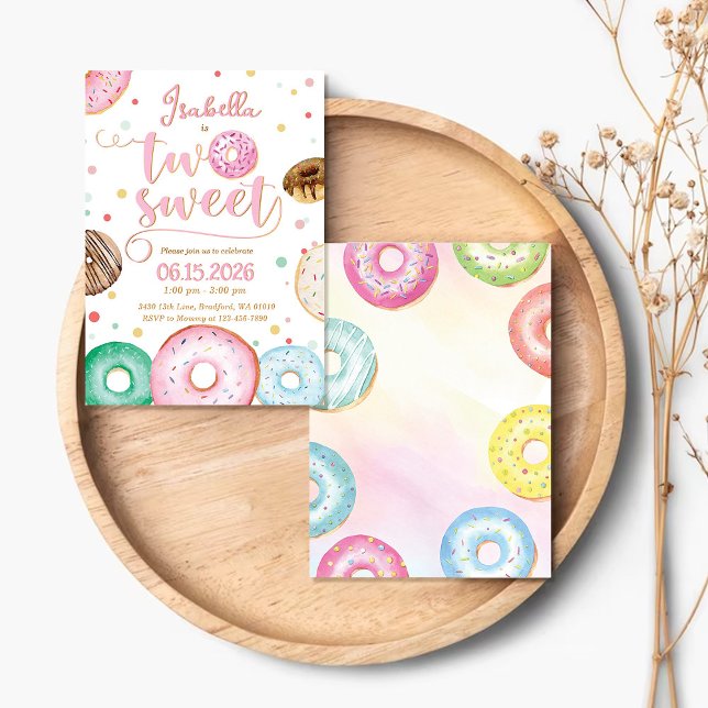 Two Sweet Doughnuts Birthday Invitation (Creator Uploaded)